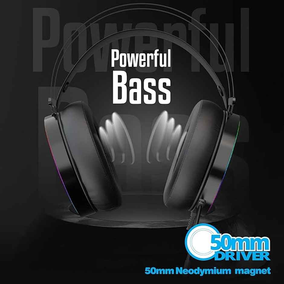 Zebronics Blitz Usb Gaming Wired On Ear Headphones With Mic & Dolby Atmos, Padded Cushions (Black)