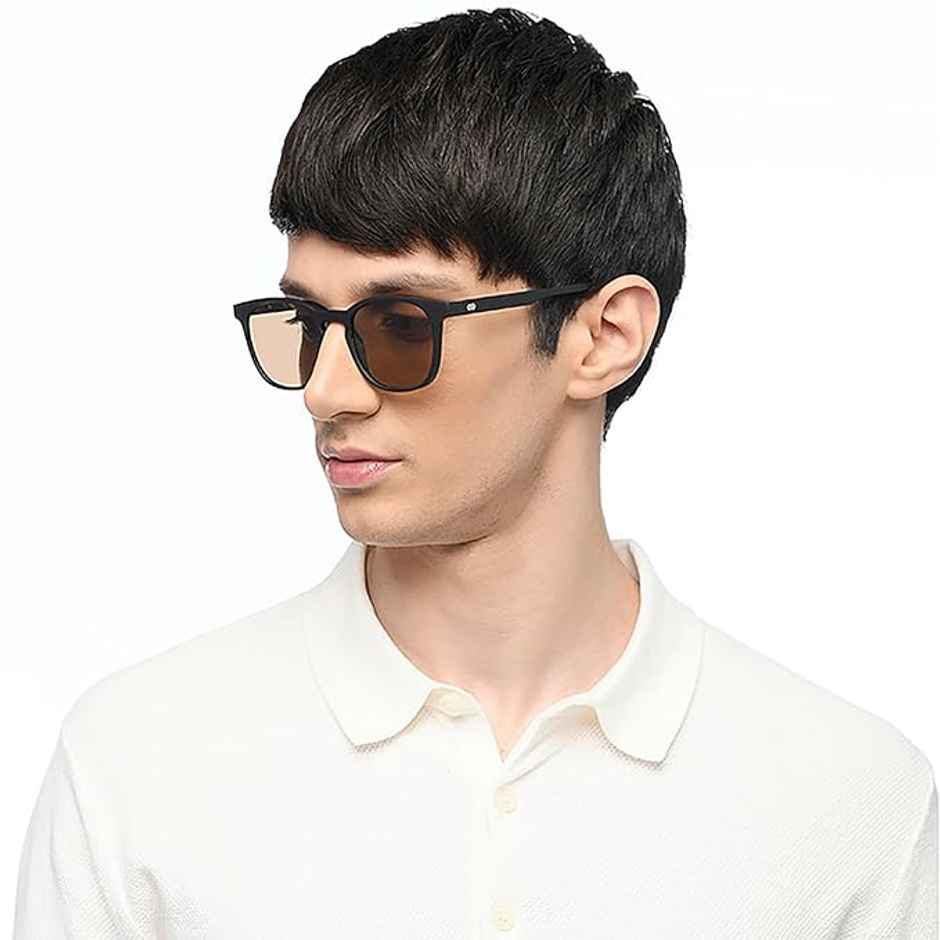 Lenskart Hustlr Unisex Mocha Full Rim Wayfarer Polarised And Uv Protected Lens Medium