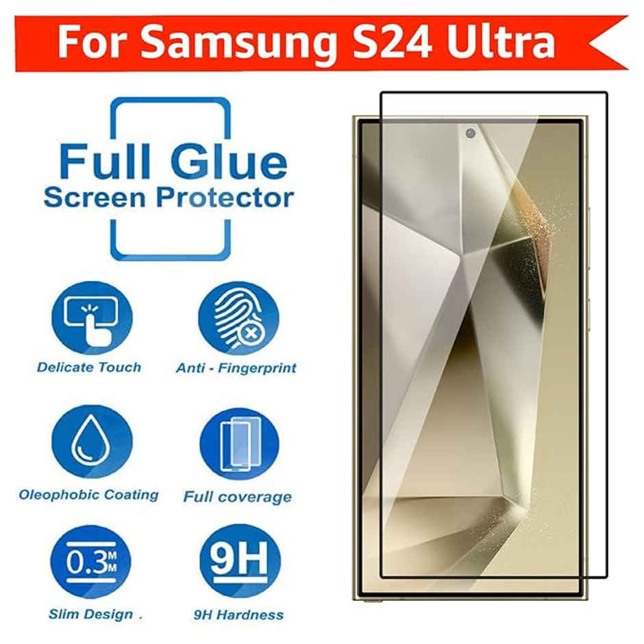 Techvor Tempered Glass for Samsung Galaxy S24 Ultra With Easy Installation Kit for Smartphone