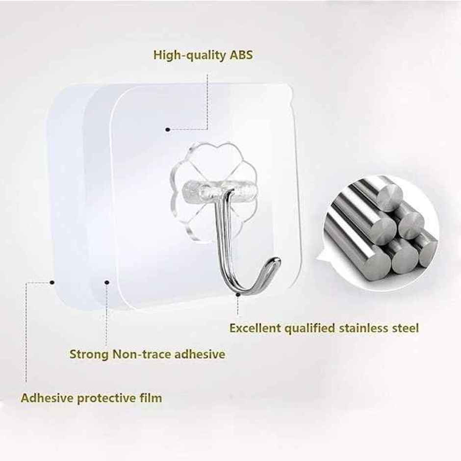 Perpetual Self-Adhesive Hooks | Heavy Duty Waterproof Hooks for Wall & Door Combo  