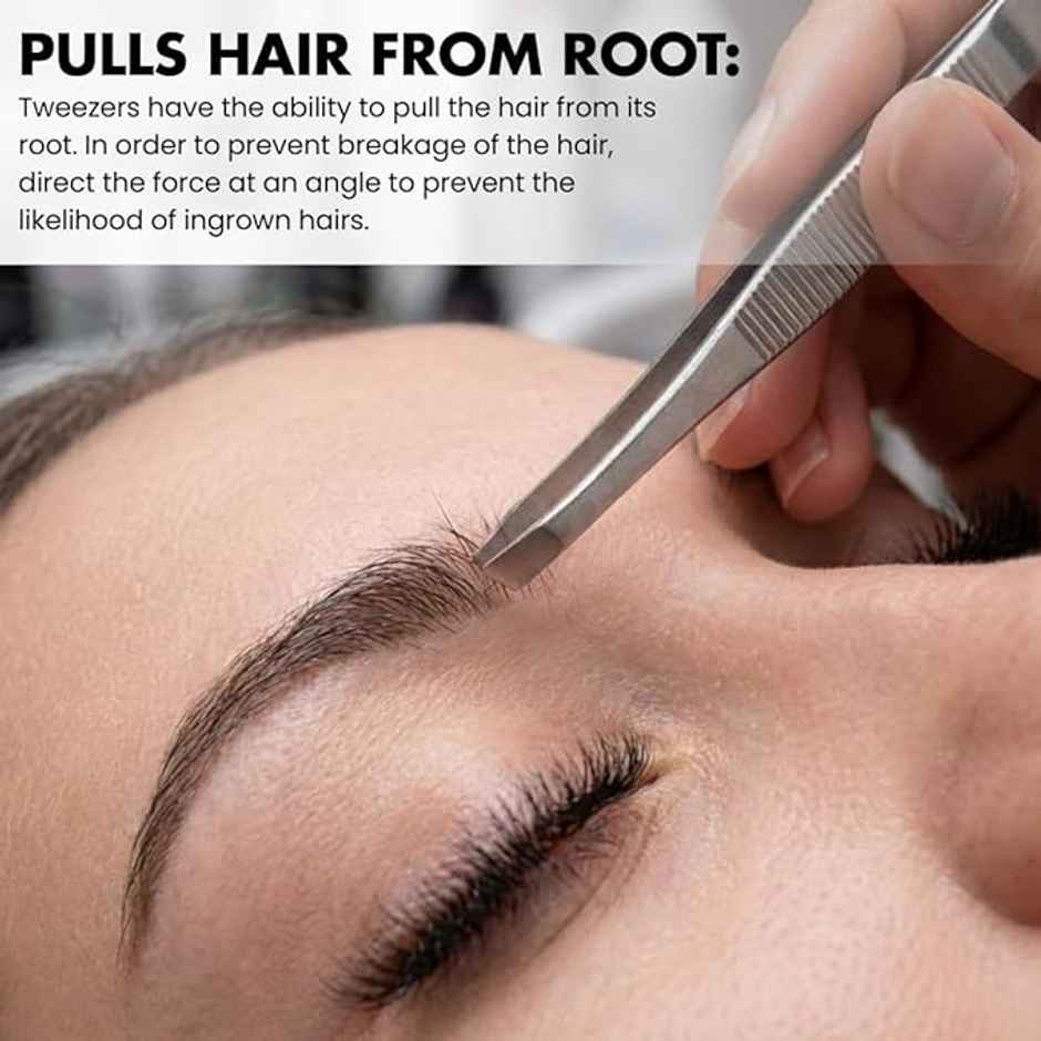 Beautiliss Tweezer Plucker with Square Tip for Precise Eyebrow Hair Removal and Grooming