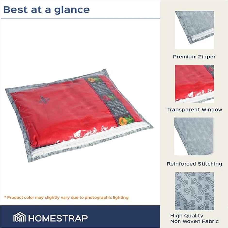 Homestrap Set Of 10 Non Woven Foldable Single Saree Covers - Assorted