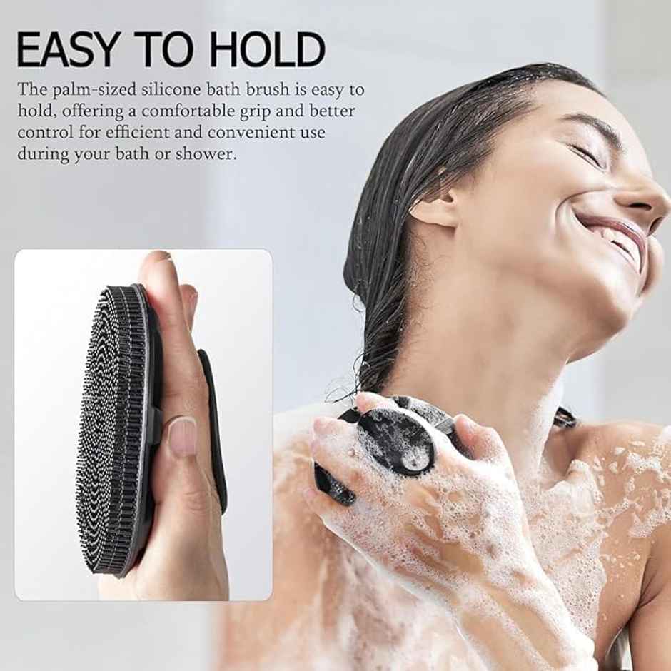 Bronson Professional Silicone Body Scrubber Bath Brush Buffer Exfoliating Skin with No-Slip Handle