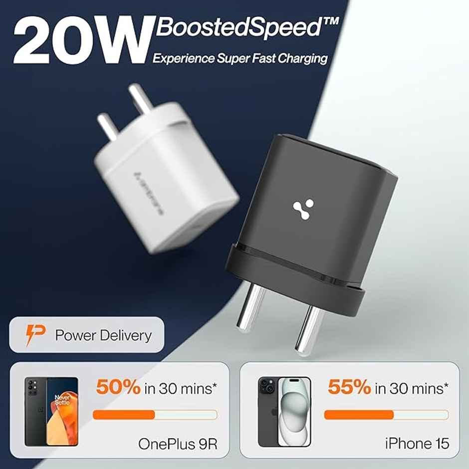 Ambrane 20W Type C to C Mobile Charger Adapter, Fast Charging For Android & Ios (Charge 20, White)