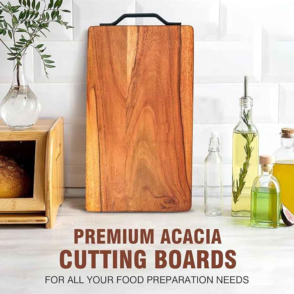 Urbanfix Bulfyss Acacia Wood Multipurpose Food Serving Platter with Handle