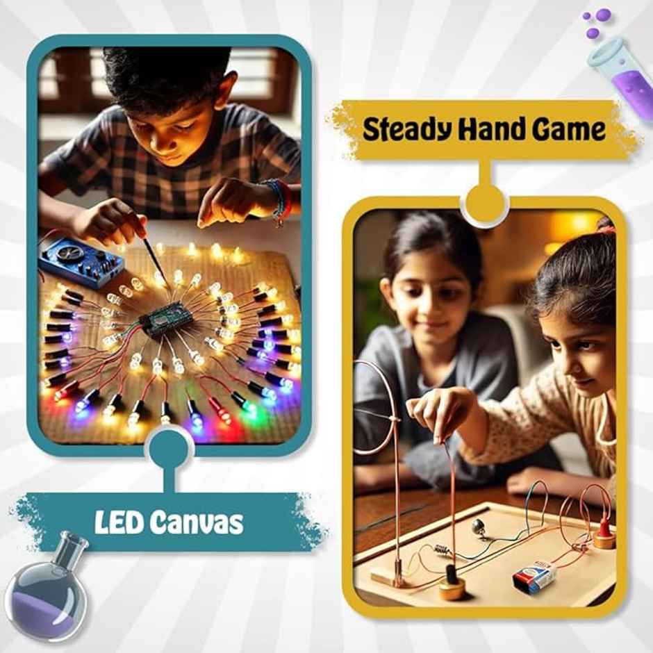 Physics Wallah Curious Jr. Electricity & Magnetism Science Projects Kit | Multicolor