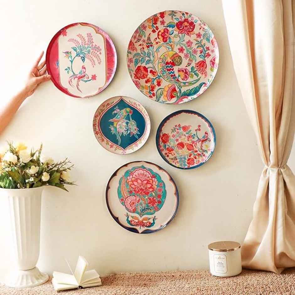 Ritualistic Birds of Paradise Wall Plates - Set of 5