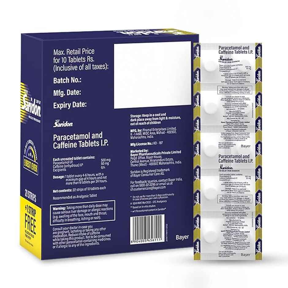 New Saridon Tablet No.1 Headache Relief Specialist For Fast Headache Relief