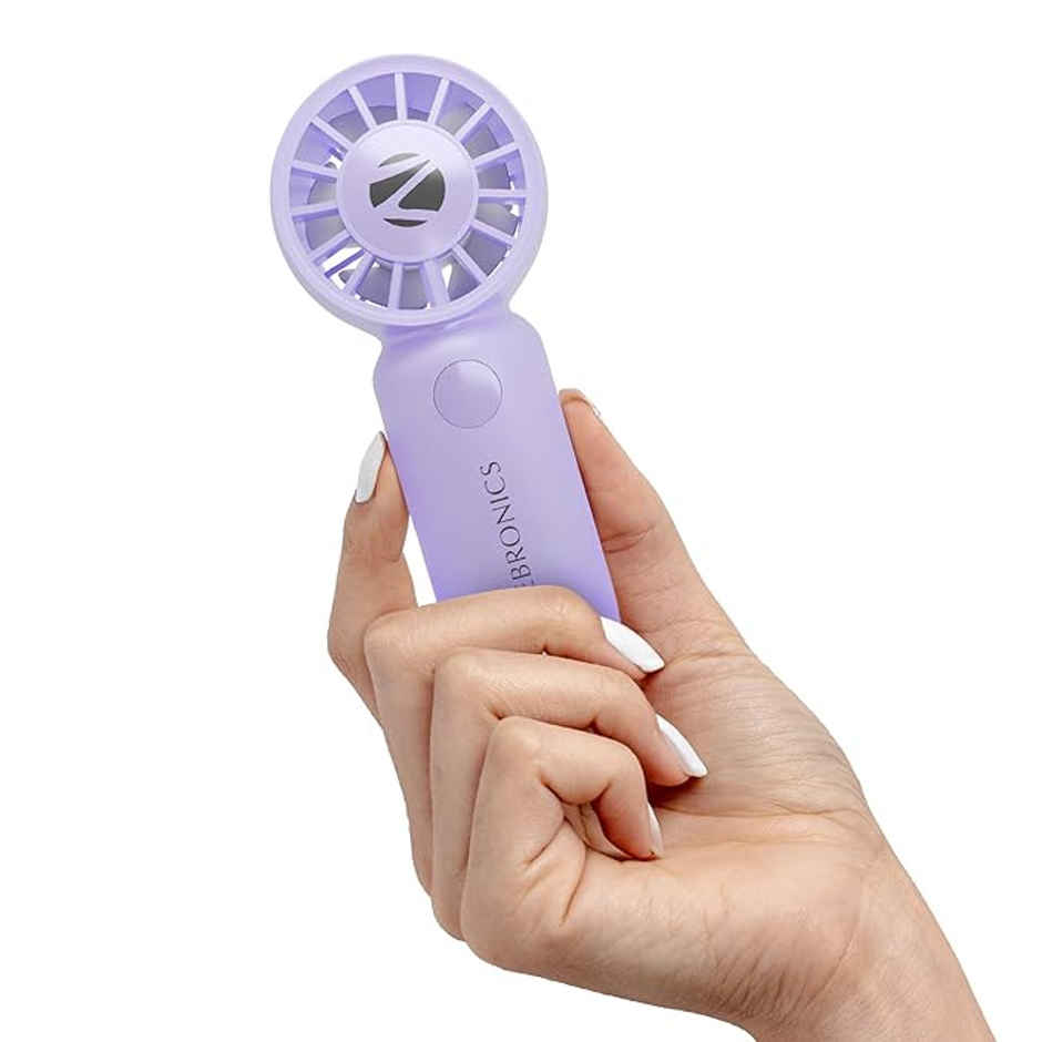 Zebronics Heat Buster 100 Purple Mini Fan 10500 RPM 3 Speed 5.4m, Airflow Type C Charge