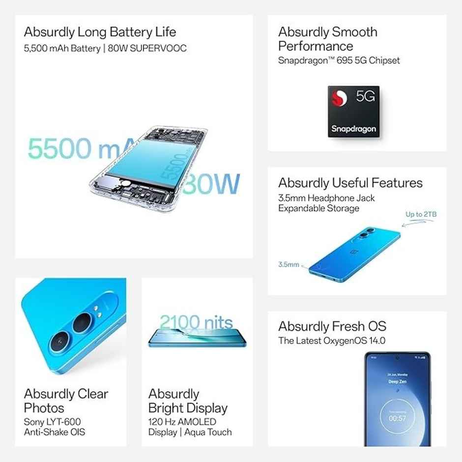 OnePlus Nord Ce4 Lite 5G | 8GB |128GB | Mega Blue