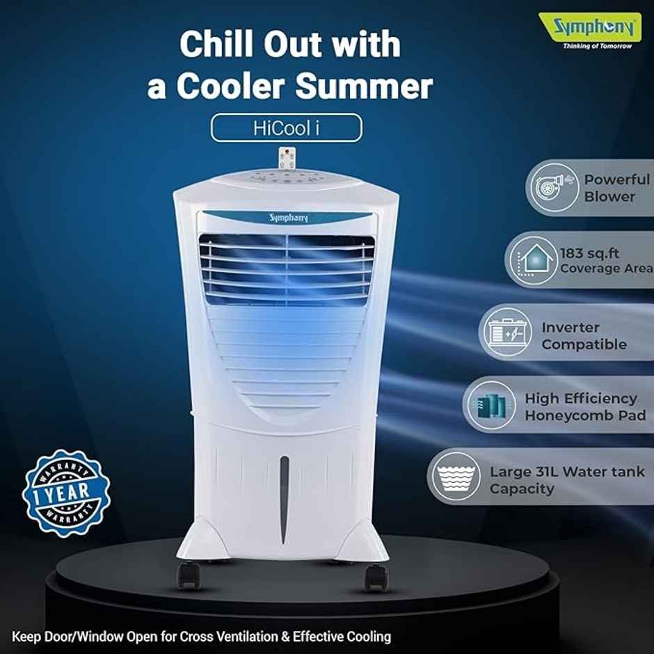 Symphony 31 L Room/Personal Air Cooler White, Hicool i