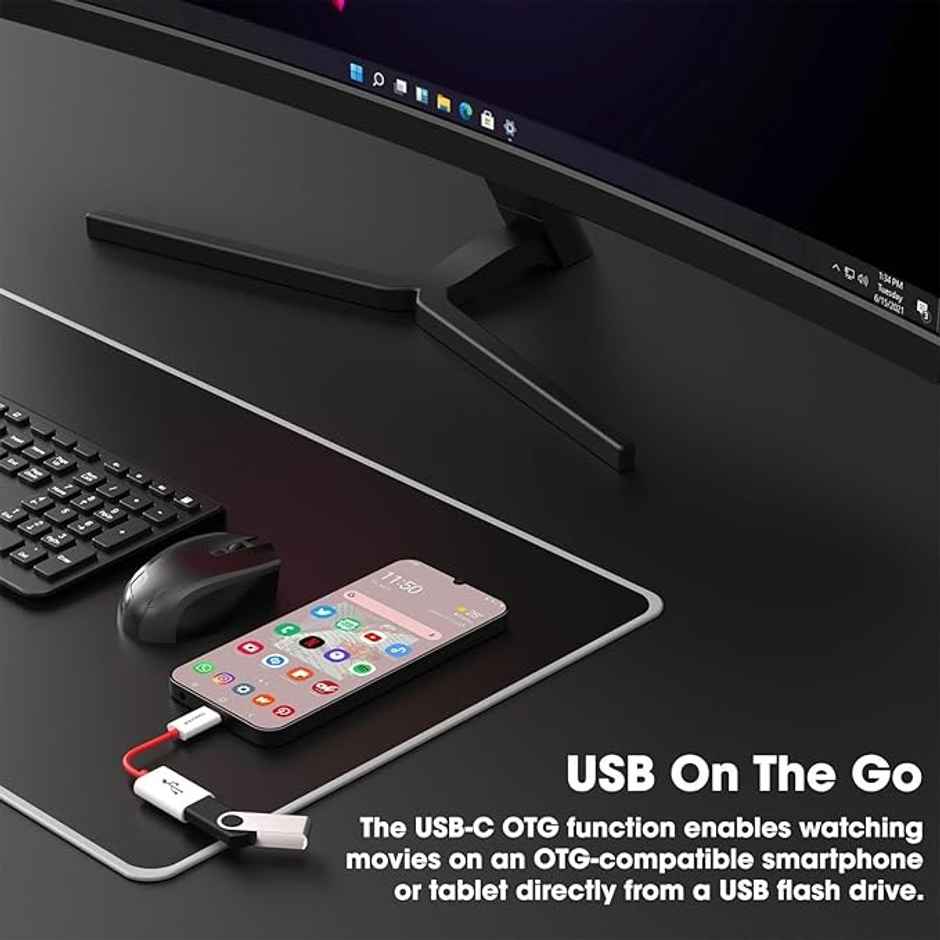 Sounce USB 3.0 to Type C OTG Cable Male|Female Adapter | White | Red