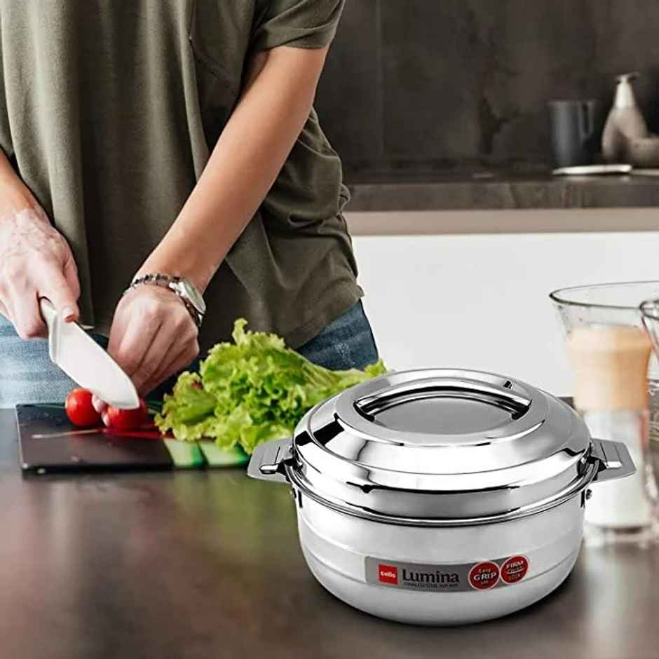 Cello Lumina Stainless Steel Casserole, 1500ml