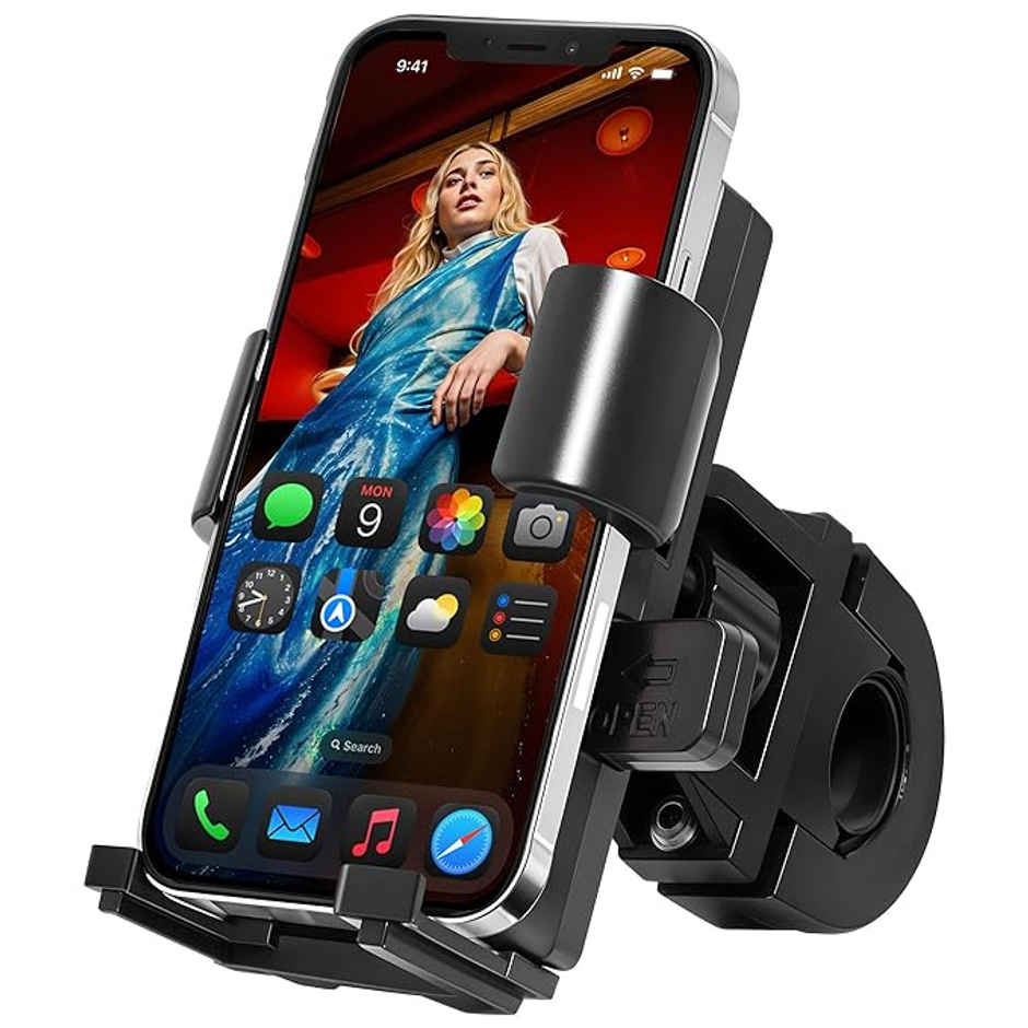 BMH110 360 Rotatable ABS Bike Mobile Holder | One Press Lock, Anti Skid Pads