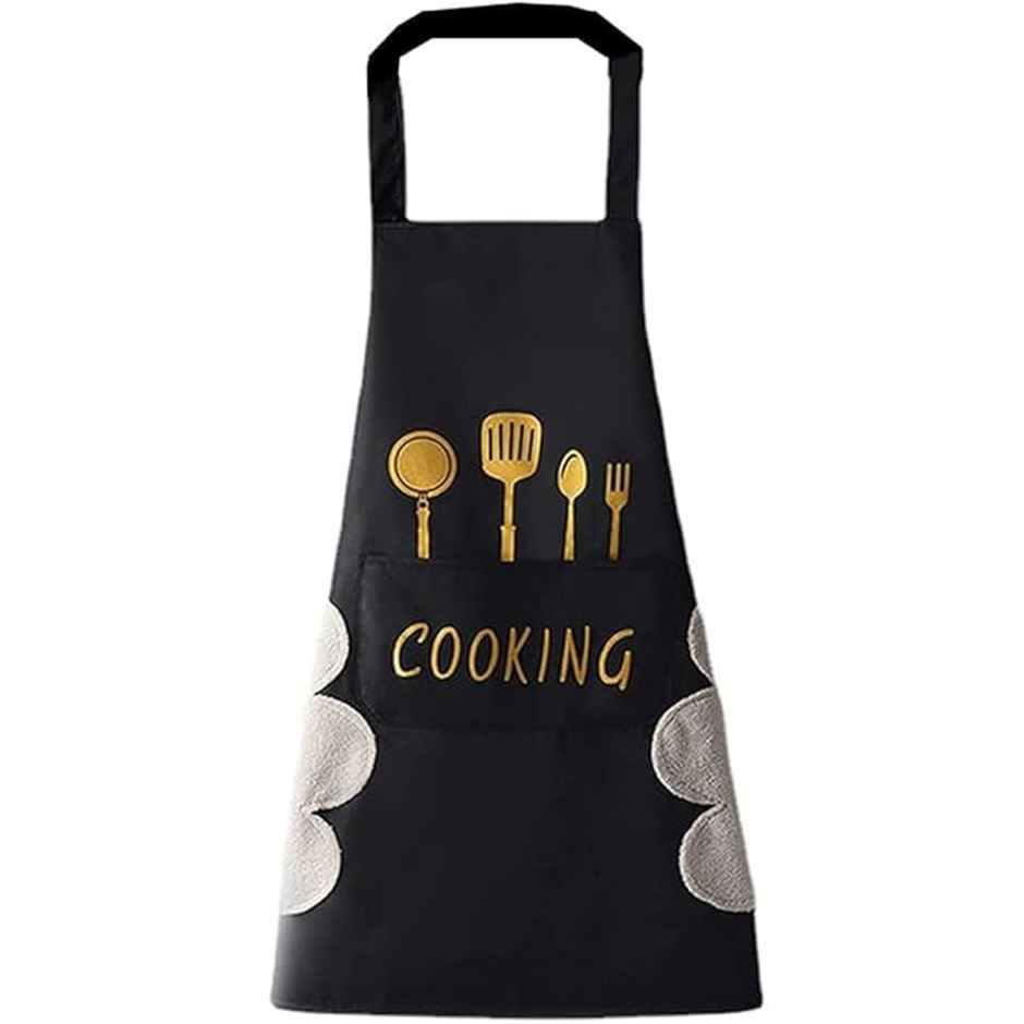 Perpetual Cute Cartoon Print Kitchen Apron with Pocket
