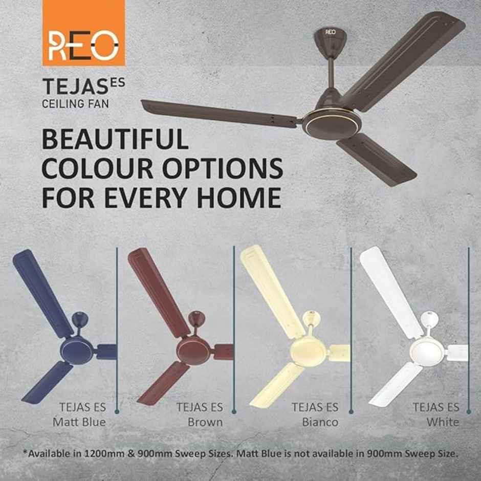 Havells Reo Tejas Ceiling Fan ,1200mm,1 Star, 3 Blade,Energy Saving, Smoke Brown