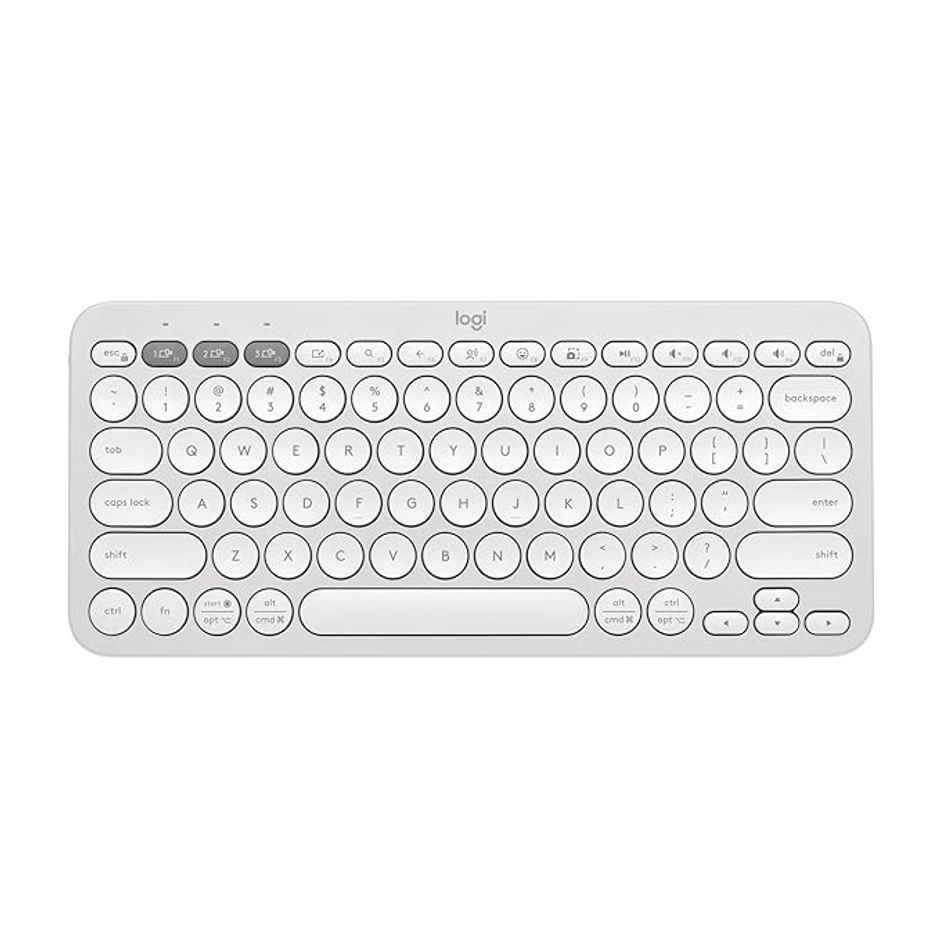 Logitech Pebble Keys 2 K380S Multi-Device Bluetooth Wireless Keyboard Tonal White