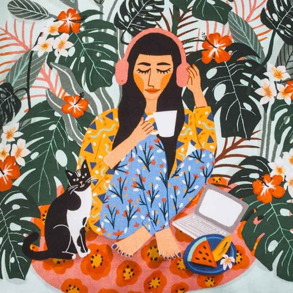 Chumbak Live Slow Printed Cushion Cover