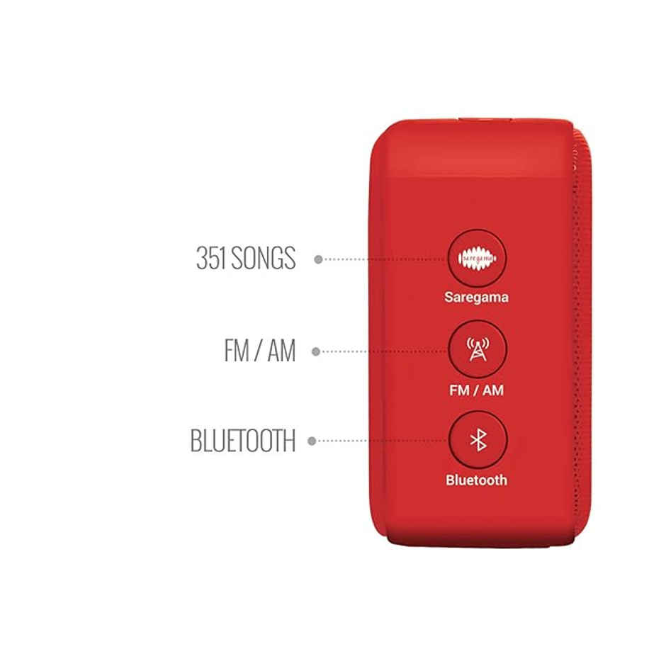 Saregama Carvaan Mini 2.0 | Music player | Bluetooth|FM|AM|AUX - Sunset Red