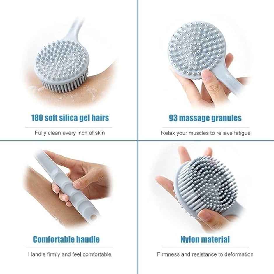 Bronson Professional Bath Brush Back Cleansing with Long handle (Color May Vary)