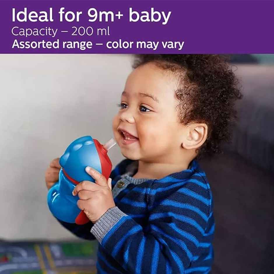 Philips Avent Sippy Cup I Plastic BPA Free I Easy grip 9M+ I 200ml I Pack of 1 I SCF796/00