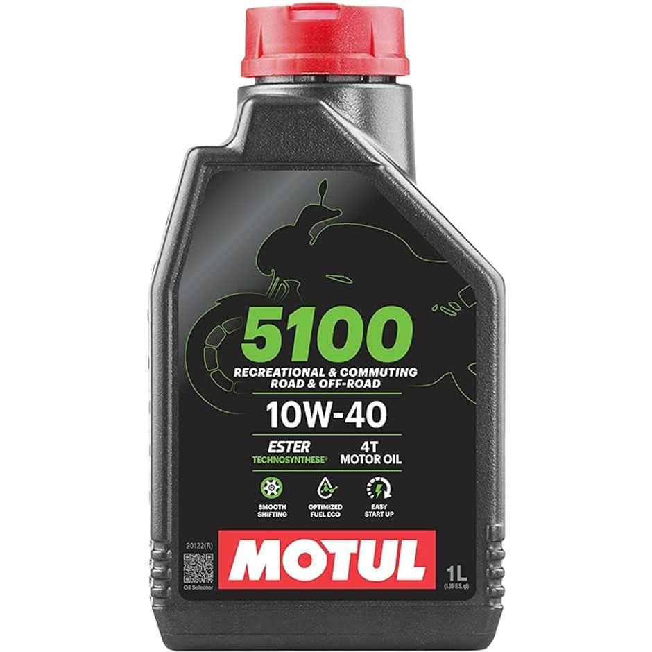Motul 5100 4T Technosynthese 10W-40 API SL/SJ/SH/SG Semi Synthetic Engine Oil for Bikes s | 1L