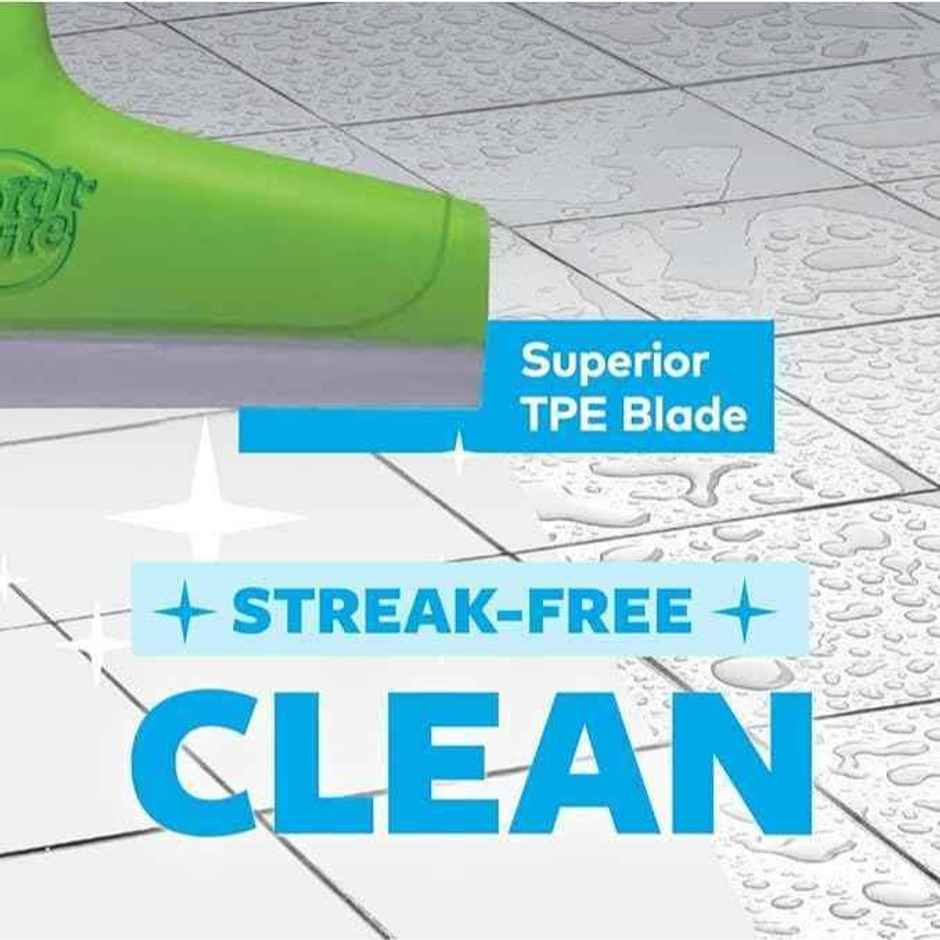 Scotch-Brite Bathroom Squeegee Wiper With Telescopic Handle | 30 CM | Green Combo