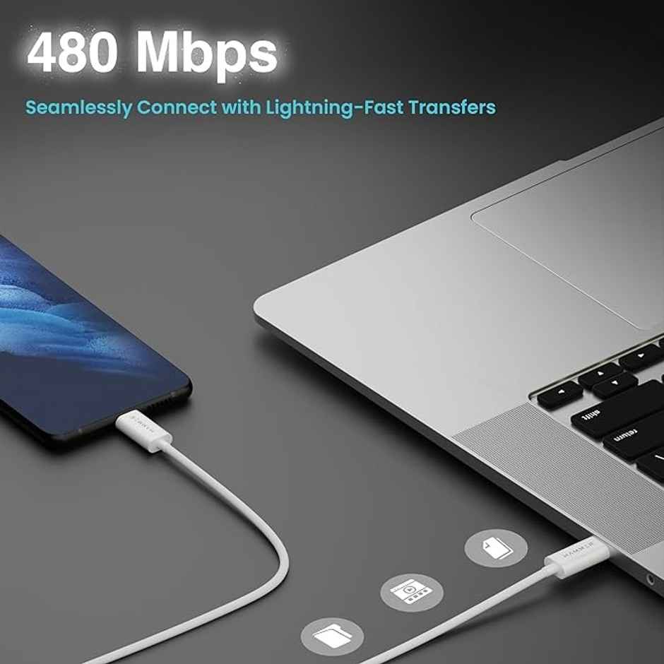 Hammer 1.5 Meter Type C To Type C 5A(100W) Pd Fast Charging Cable With Emk Chip|Rapid Data Transfer