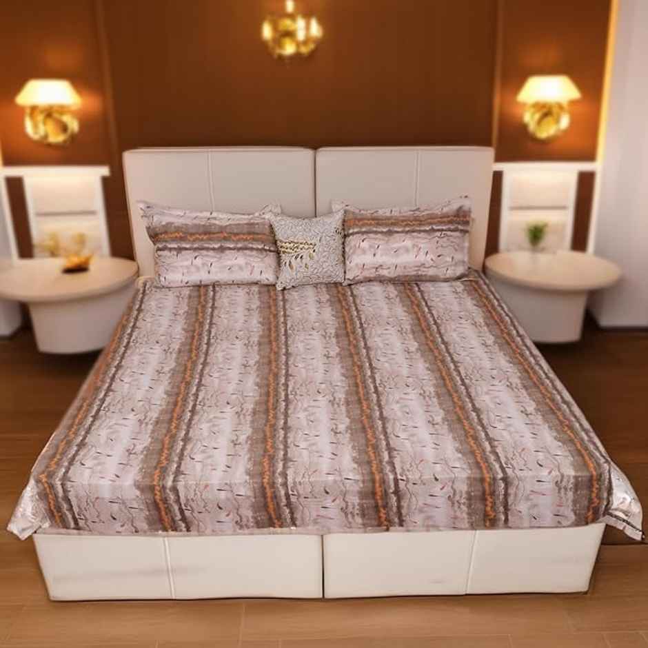 Status Flannel Cosy Fitted Bedsheet | Brown veil Stripe - 220 x 240 cm