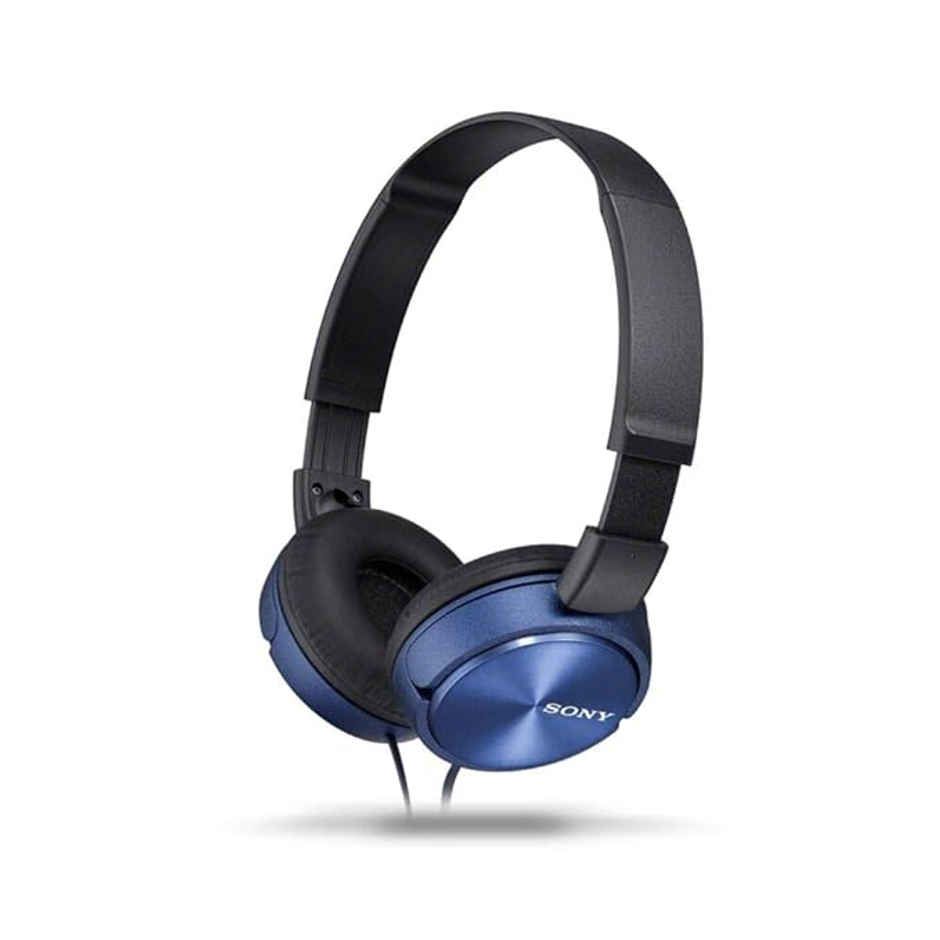 Sony MDR-ZX310AP Wired Headphones with Mic, Stereo On Ear Headset - Blue