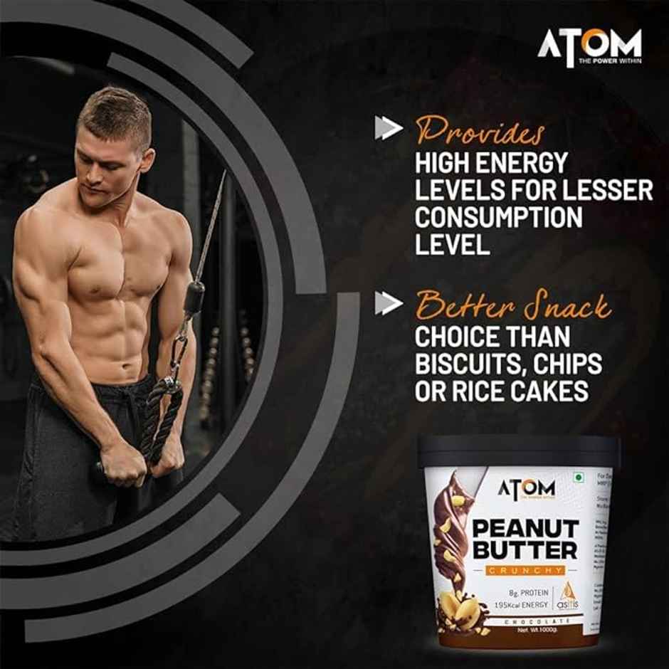 AS-IT-IS Nutrition ATOM Peanut Butter 1kg | Chocolate (Crunchy)