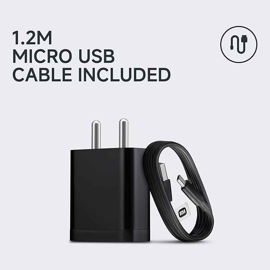 Mi Xiaomi 2A USB-A to Micro USB Fast Charger|Phone Wall Charger Compatible with Android, Samsung Galaxy, Xiaomi Redmi, Headphones, Bluetooth Devices - 10W Mobile Charging Block - Black