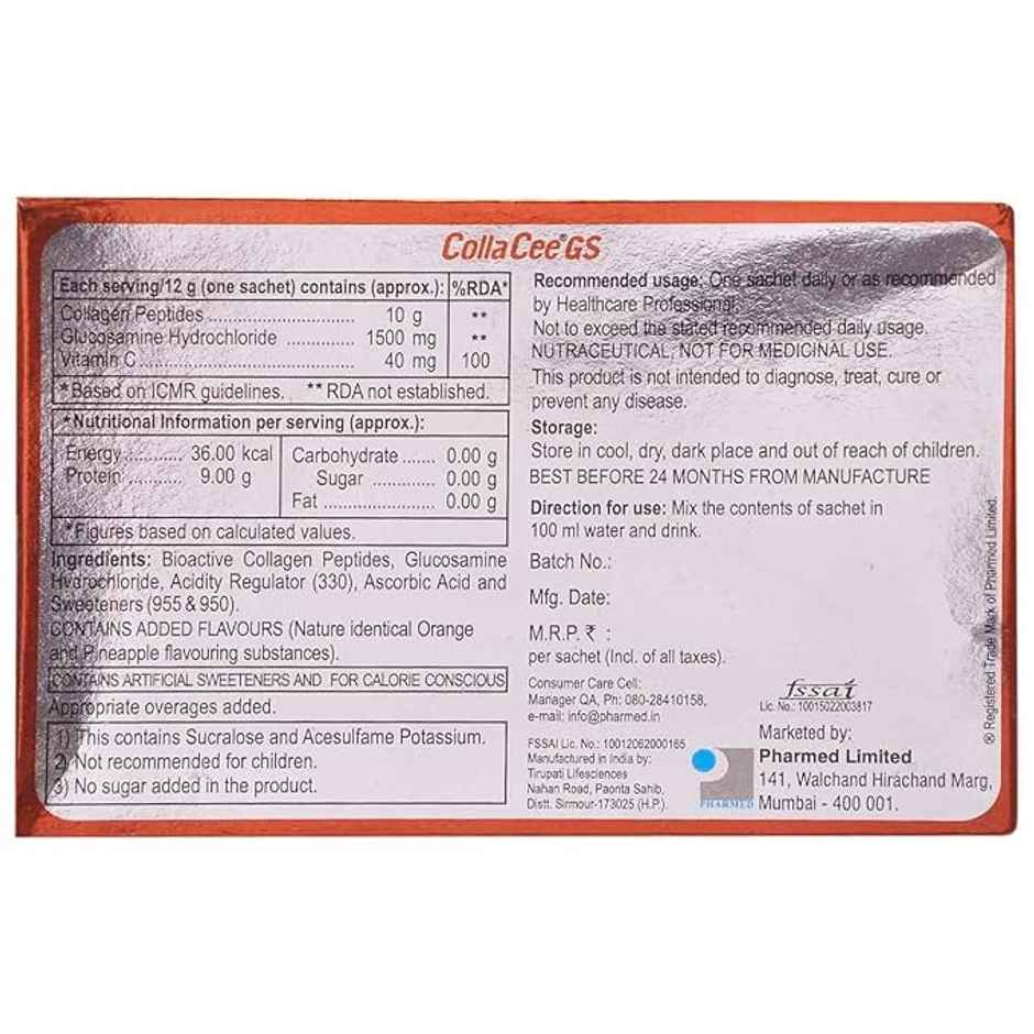Collacee GS Sugar Free Orange Pineapple Flavour Granules