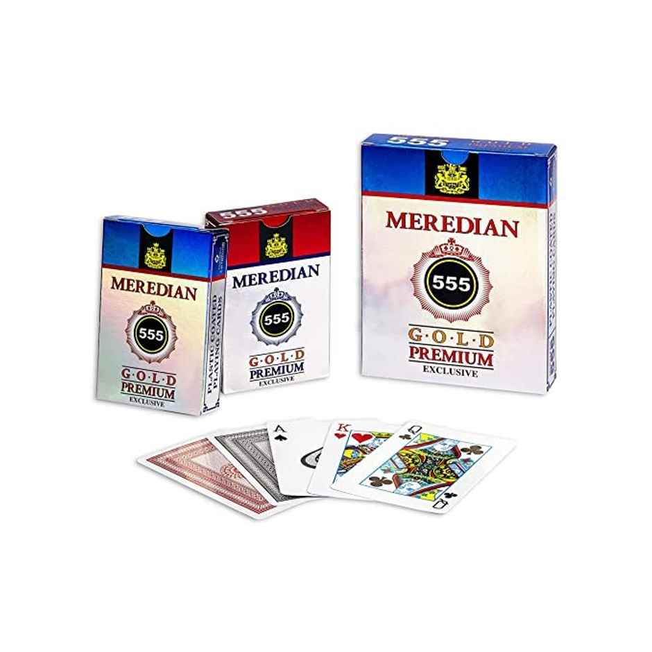 Parksons Playing Cards Plastic Coated Meredian 555 Gold Premium