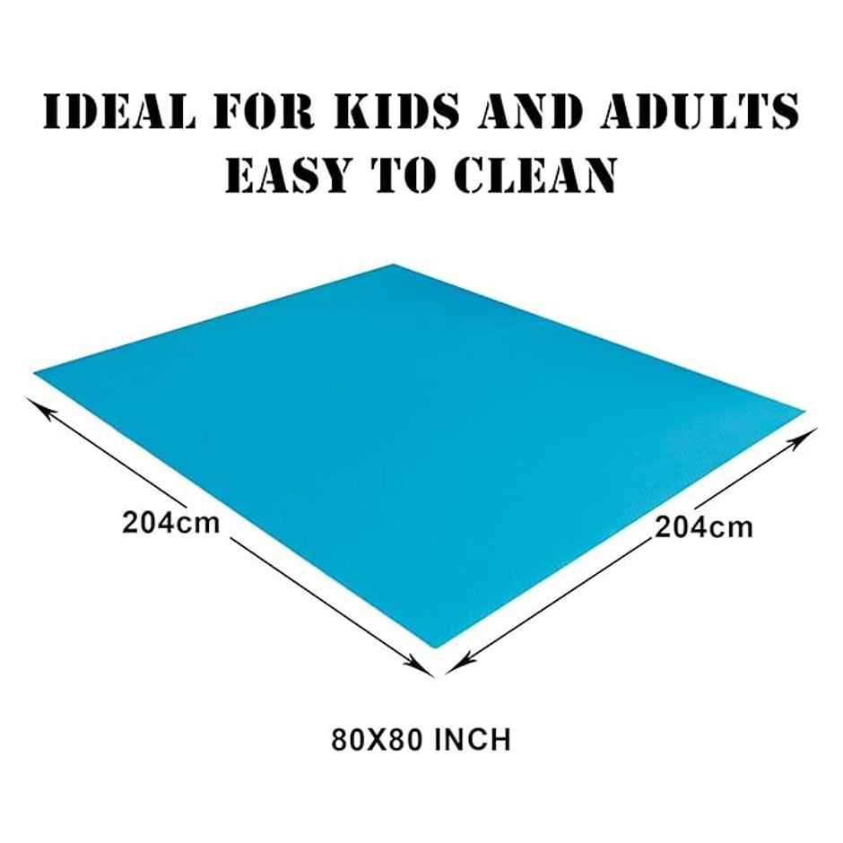 Kuber Industries PVC Self Check Baby Plastic Mattress Protector Sheet | 80 x 80 In | Sky Blue
