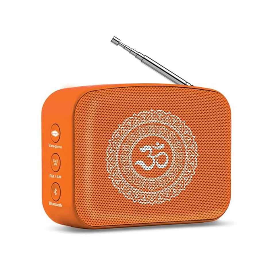 Carvaan Mini 2.0 Bhakti Bluetooth Speaker | 5 W Output | Music player | Bluetooth | FM | AM | AUX | Orange