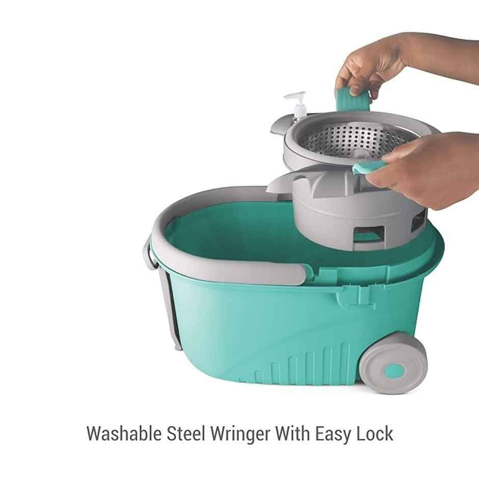 Spotzero By Milton Royale Spin Mop, Aqua Green (Steel Wringer)