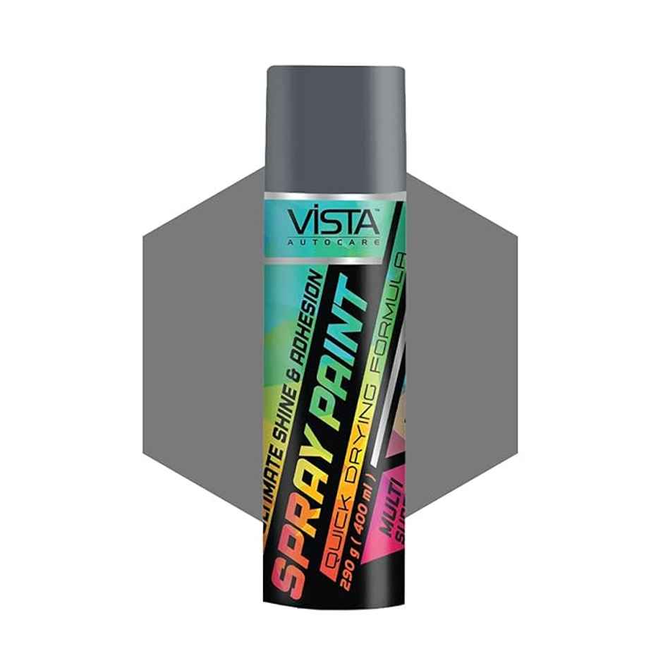 Vista Auto Care Silver Spray Paint Quick-Drying | Multi-Surface for Metal | Wood