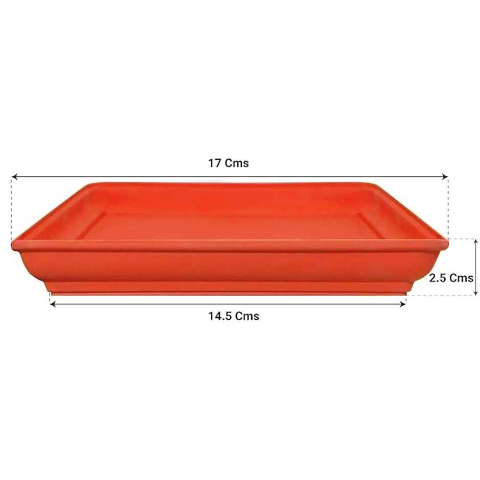 TrustBasket UV Treated Square Tray for 6 Inch Pots | Terracotta | Durable Plant Tray