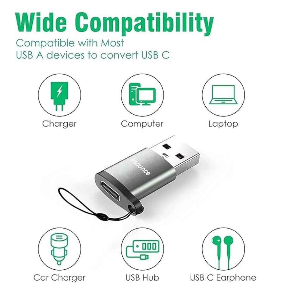 Sounce Usb 3.0 Otg To Usb Type C Adapter Portable Peripherals High-Speed Data Transfer | Grey