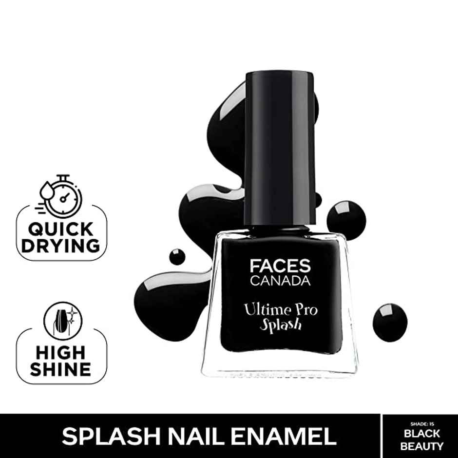 Faces Canada Ultime Pro Splash Nail Enamel Black Beauty 15