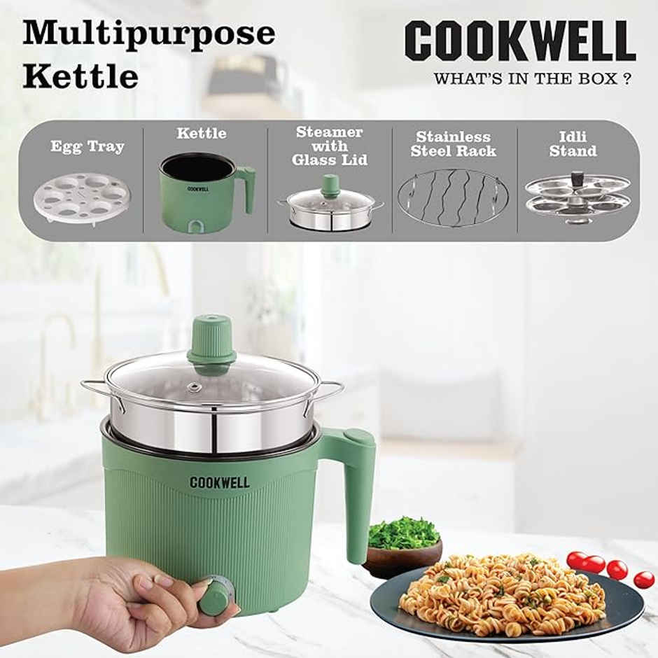 Cookwell Multi Purpose Kettle | 600 W | 1.5 L | Green