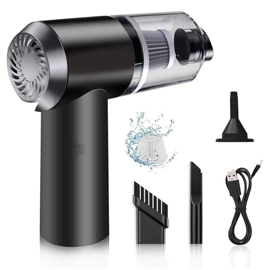 Basics IND 3 IN 1 Portable Car Vacuum Cleaner with Blower |15 Watt, USB Rechargeable Wireless Handheld Car Vacuum Cleaner - Black