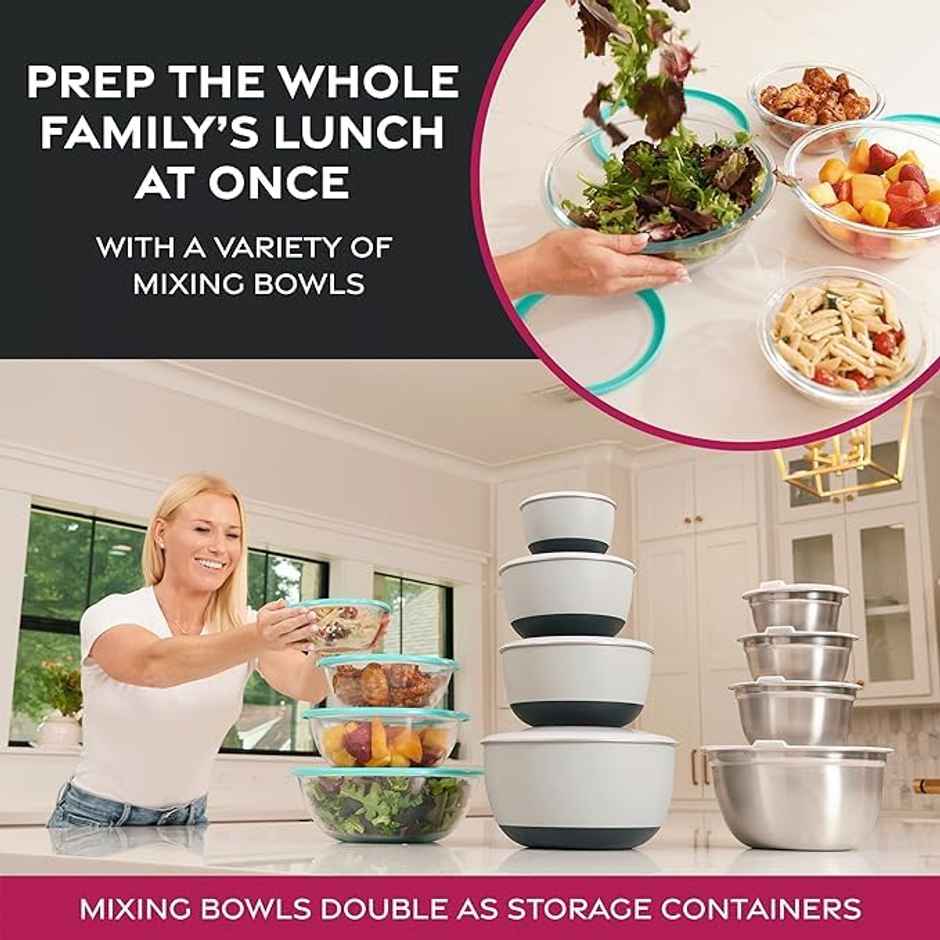 Lifelong Finedine Stainless Steel Mixing Bowls Set with Lid | Bpa-Free | 5 Pieces