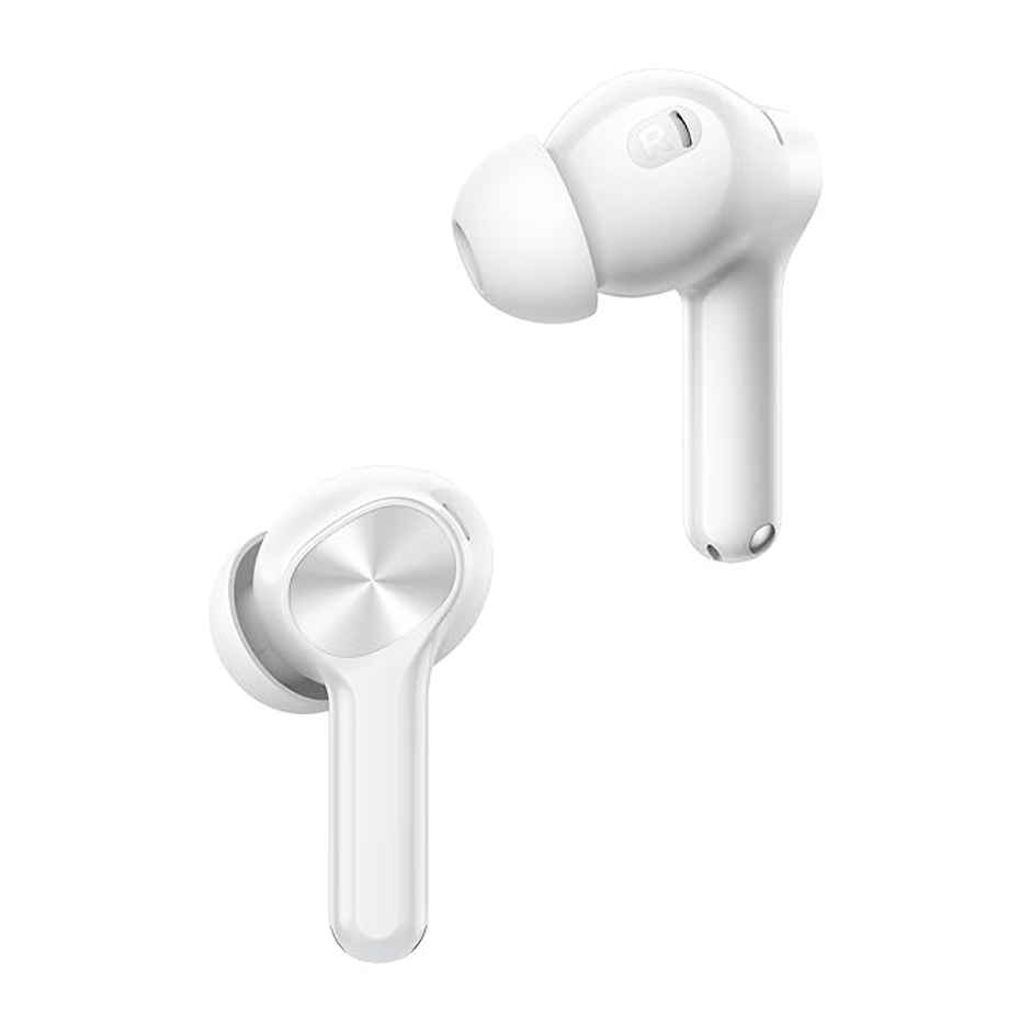 realme Buds T200x True Wireless Earbuds with 12.4mm Dynamic Bass Drivers|25 dB ANC|Moonlight White