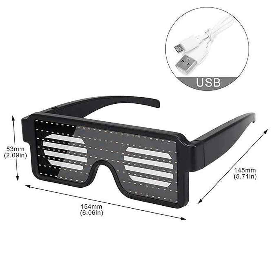 Desidiya Led Glow Glasses For Party, Usb Rechargeable Light Glasses For Concerts & Nightclubs