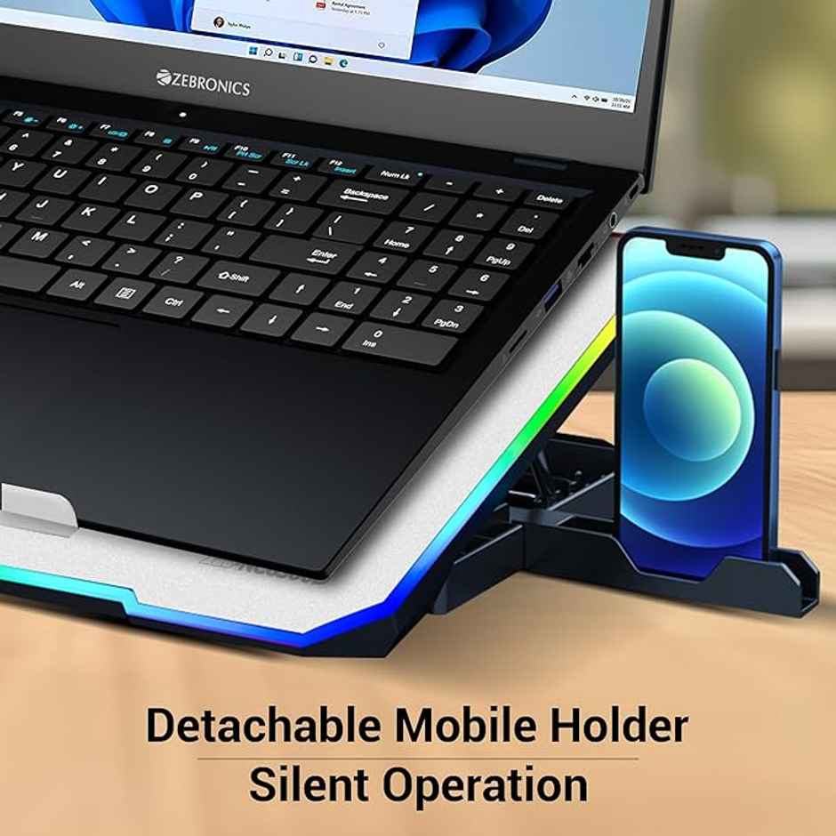 Zebronics Nc6500D Laptop Cooling Pad With Support (43.18 Cm) Laptops (Silver)