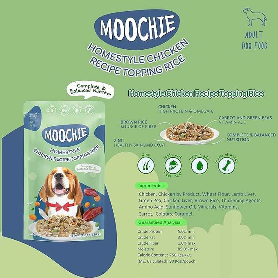 Moochie Dog Wet Gravy Food Homestyle With Chicken & Rice