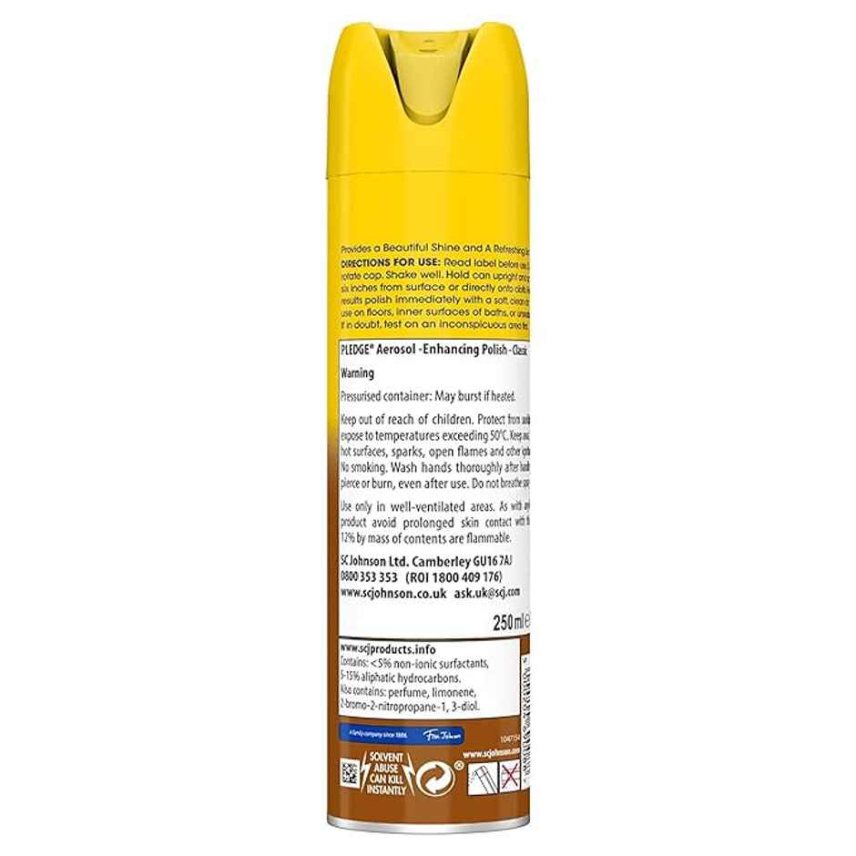 Pledge Classic Aerosol Wood Polish Enhancing Polish