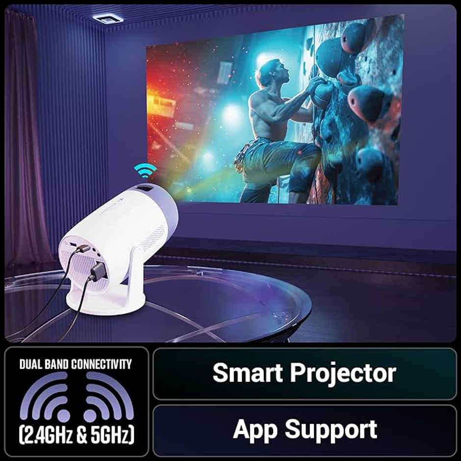 Zebronics Pixaplay 63 Smart LED Projector | 5000 Lumens | 150in | Android | 1080p WiFi | BT